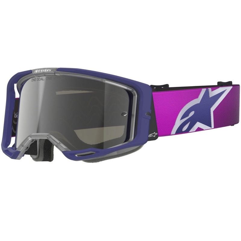 Alpinestars Vision 8 Corp motokrossiprillid lilla-mustad, hõbedaste peegelobjektiividega