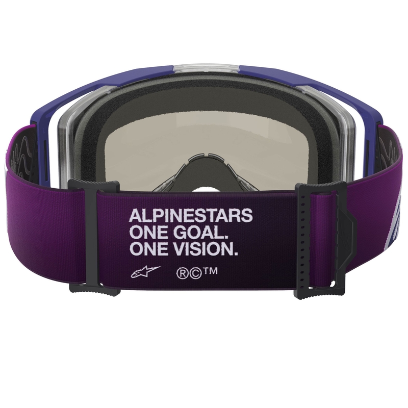 Alpinestars Vision 8 Corp motokrossiprillid lilla-mustad, hõbedaste peegelobjektiividega