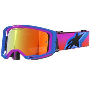 Alpinestars Vision 8 Corp motokrossiprillid sini-violett-oranž koos punase peegelklaasiga