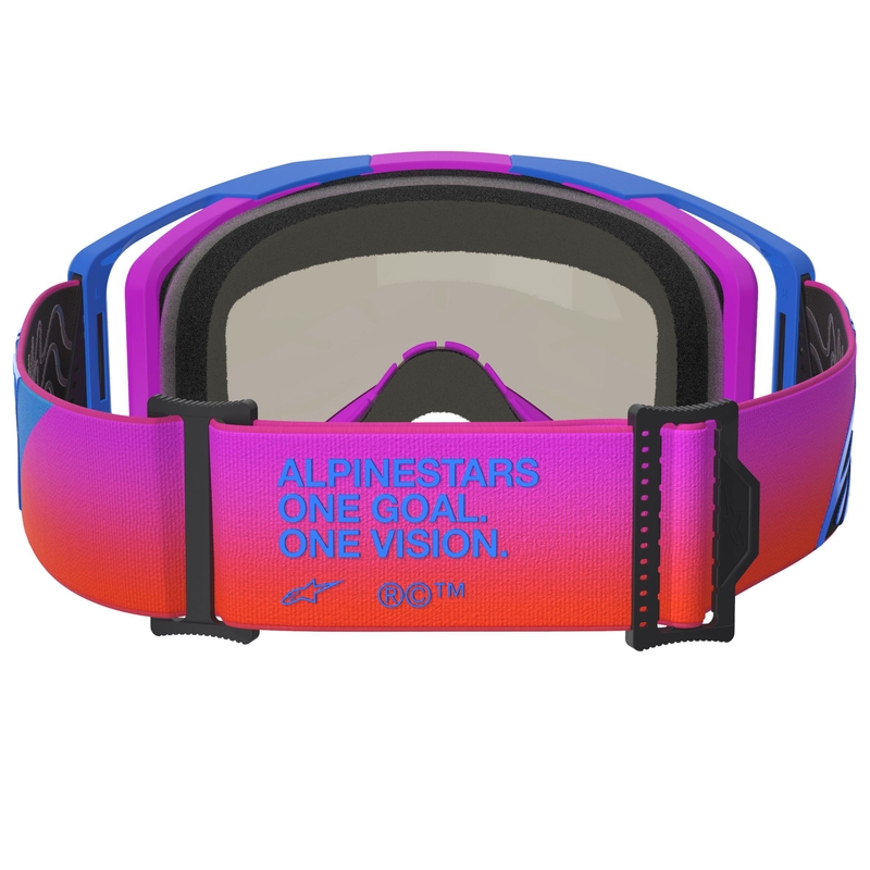 Alpinestars Vision 8 Corp motokrossiprillid sini-violett-oranž koos punase peegelklaasiga