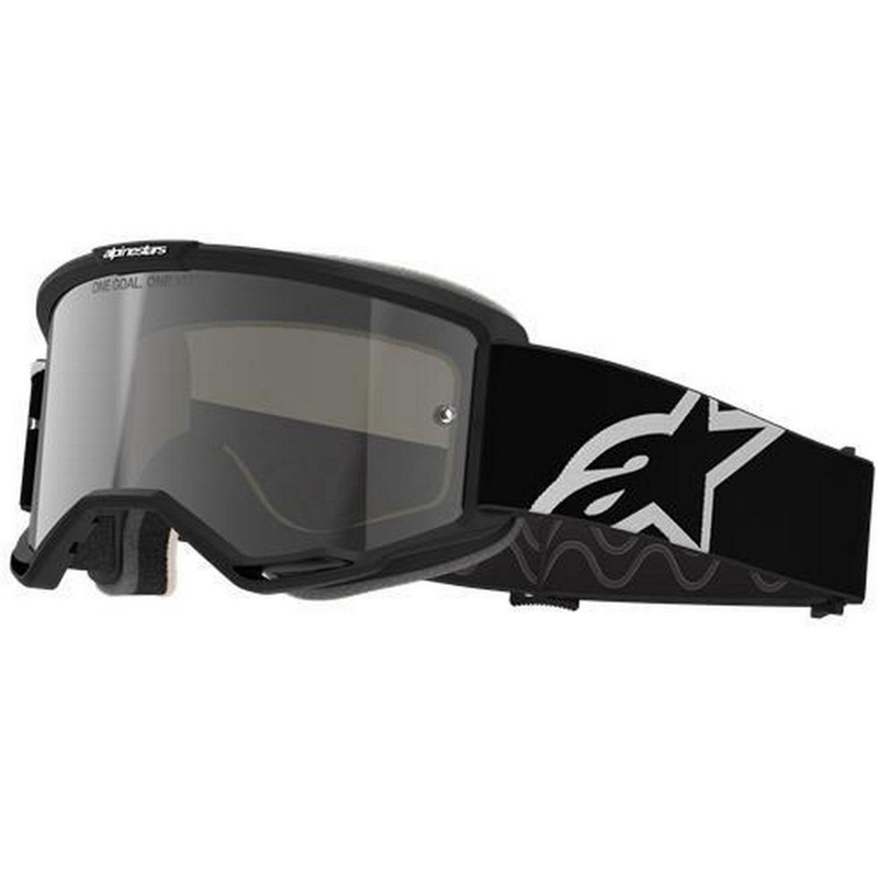Alpinestars Vision 5 Corp motokrossiprillid mustad, läbipaistva klaasiga