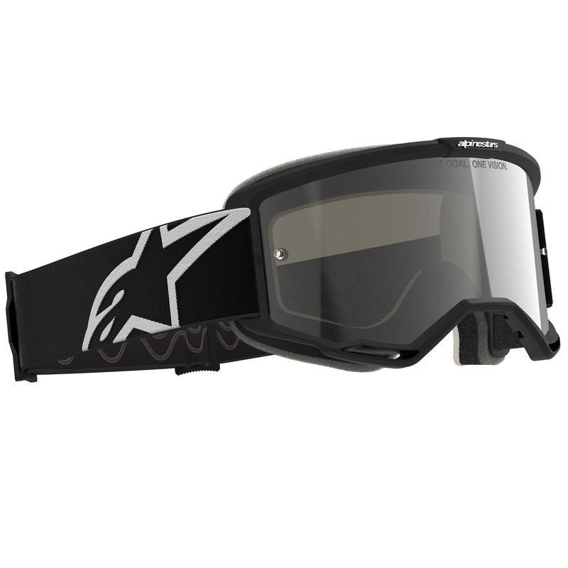Alpinestars Vision 5 Corp motokrossiprillid mustad, läbipaistva klaasiga