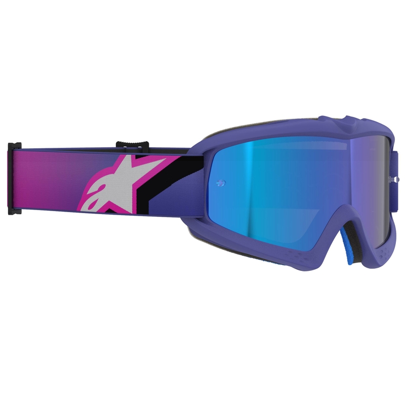 Alpinestars Vision Youth Corp laste motokrossiprillid lilla-roosa peegliga sinise läätsega