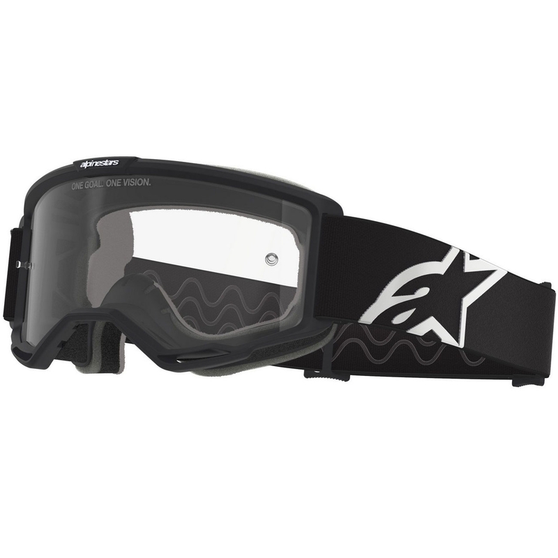 Alpinestars Vision OTG motokrossiprillid must-valge ja läbipaistva klaasiga