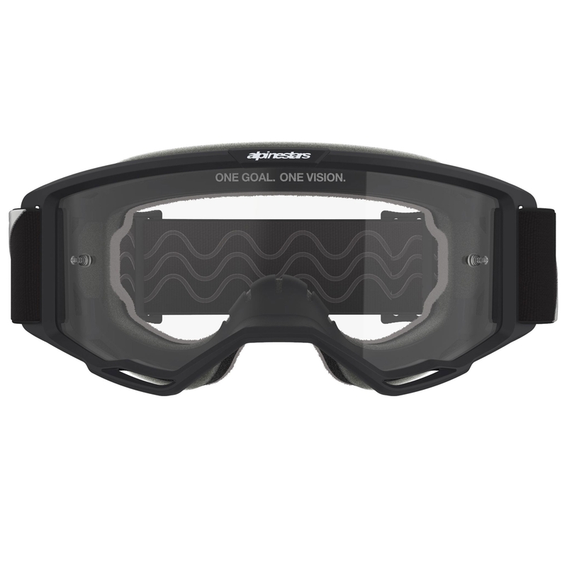 Alpinestars Vision OTG motokrossiprillid must-valge ja läbipaistva klaasiga