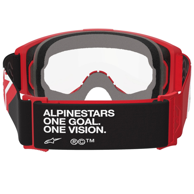 Alpinestars Vision OTG motokrossiprillid punase-must-valge läbipaistva klaasiga