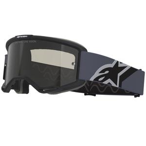 Alpinestars Vision Sand motokrossiprillid mustahall, tumedate suitsu klaasidega