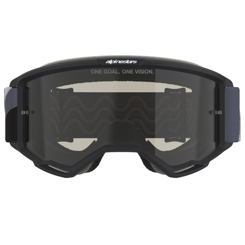 Alpinestars Vision Sand motokrossiprillid mustahall, tumedate suitsu klaasidega