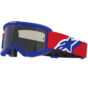Alpinestars Vision Sand motokrossiprillid sini-punase-valge tumedate suitsu klaasidega