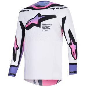 Alpinestars Supertech Pro AFD Vista motokrossitrikoo valge-lilla-musta