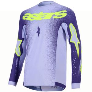 Alpinestars Supertech Scenz motokrossitrikoo lilla-fluo kollane