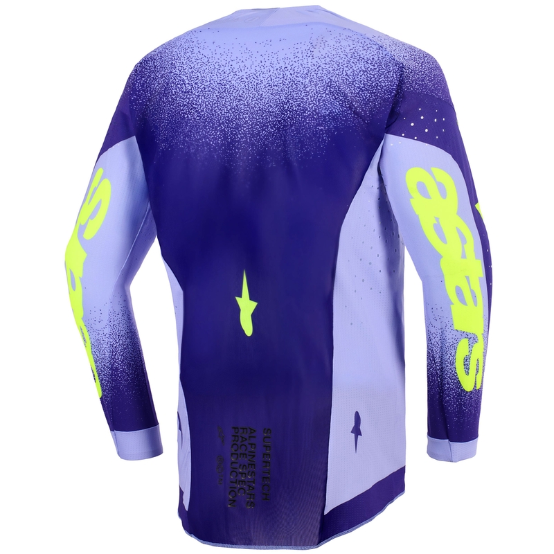 Alpinestars Supertech Scenz motokrossitrikoo lilla-fluo kollane