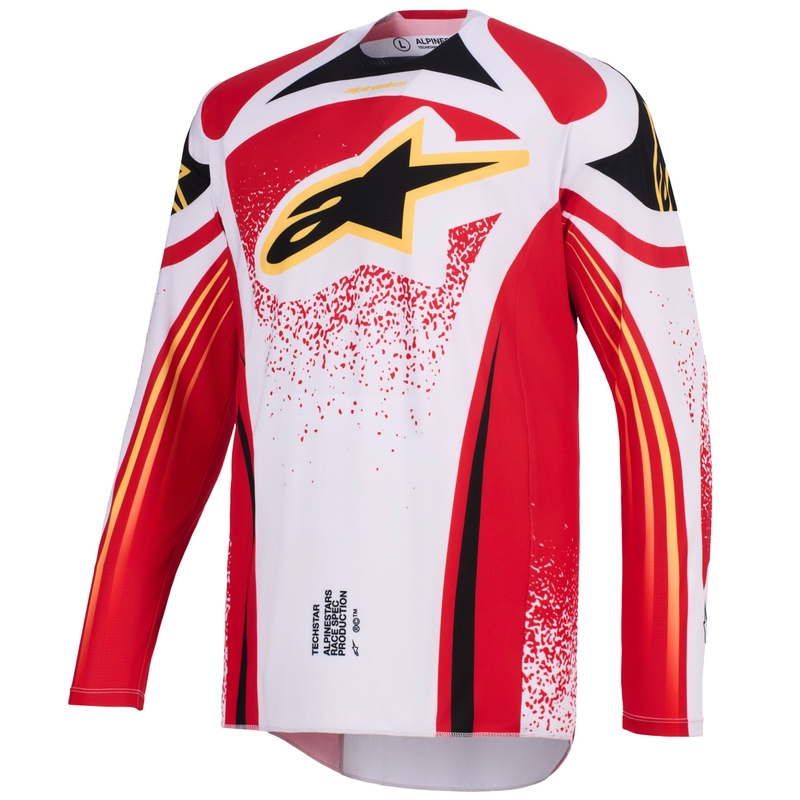 Alpinestars Techstar Nomur helehall-punase-must-kollase motokrossitrikoo