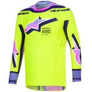 Alpinestars Supertech Vista fluo kollane-lilla-must motokrossitrikoo