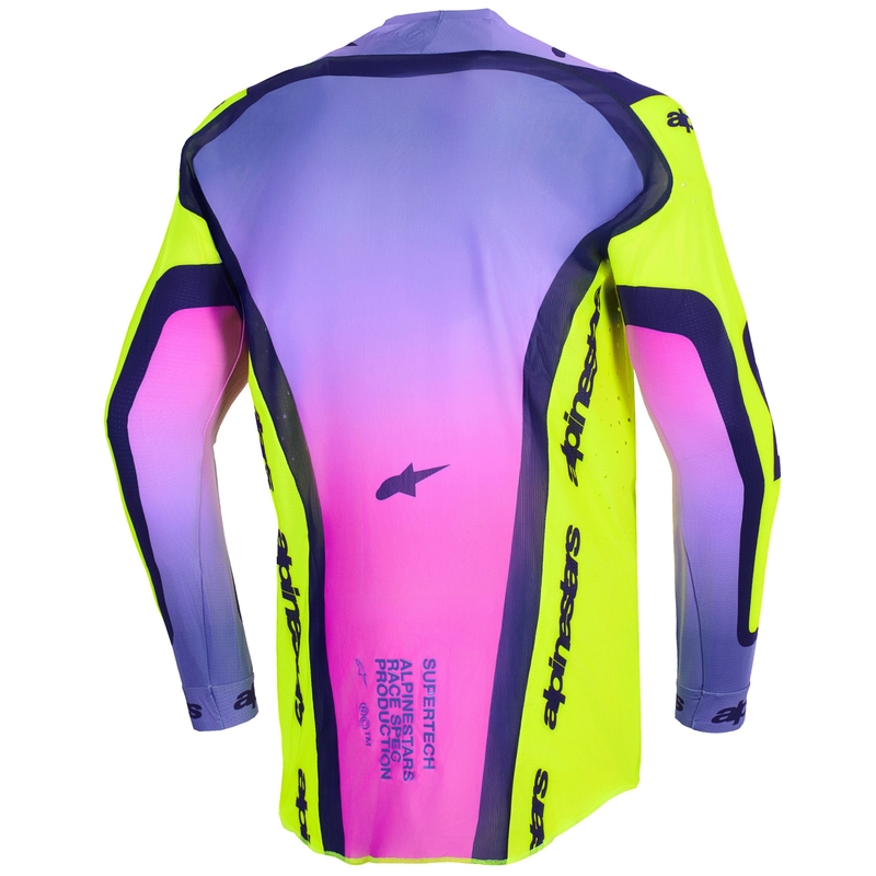 Alpinestars Supertech Vista fluo kollane-lilla-must motokrossitrikoo