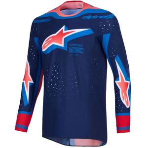 Alpinestars Supertech Vista motokrossitrikoo tumesinine-korall-kobalt