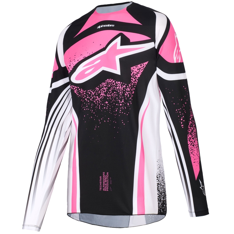 Alpinestars Stella Techstar Nomur naiste motokrossitrikoo must, valge ja roosa
