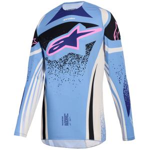Alpinestars Stella Techstar Nomur helesinine-valge offwite-must-roosa naiste motokrossitrikoo