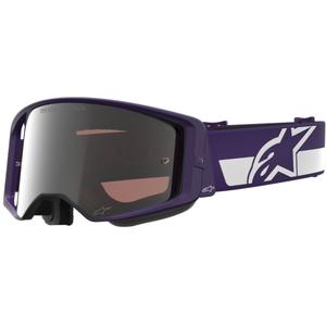Alpinestars Supertech Vision Hunta96 XXV motokrossiprillid lilla ja valge peegliga hõbedase pleksiga