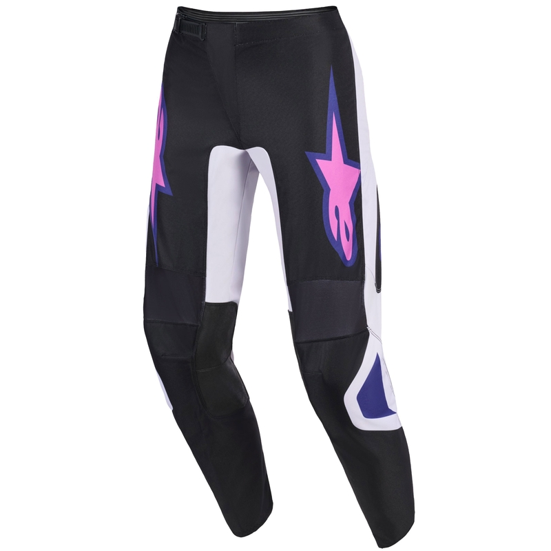 Alpinestars Fluid Grid motokrossipüksid Must-hall-lillad motokrossipüksid Mustad-hellahall-lillad