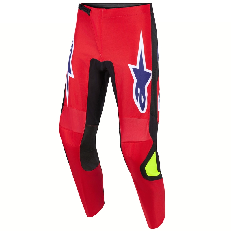 Alpinestars Fluid Grid Motokross püksid punane-must-lilla-fluo kollane