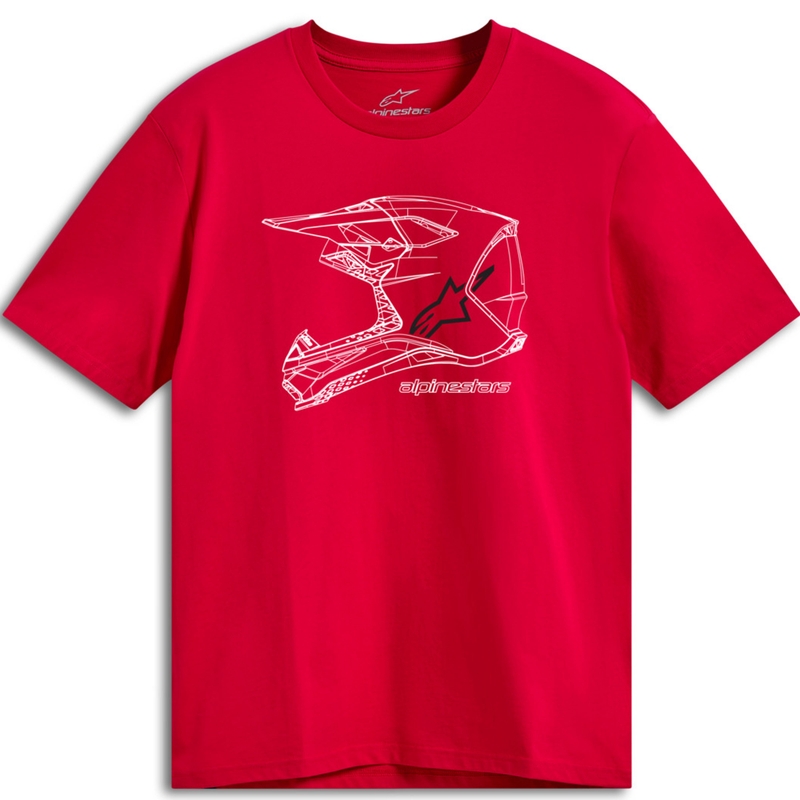 T-särk Alpinestars MX kiiver CSF punane