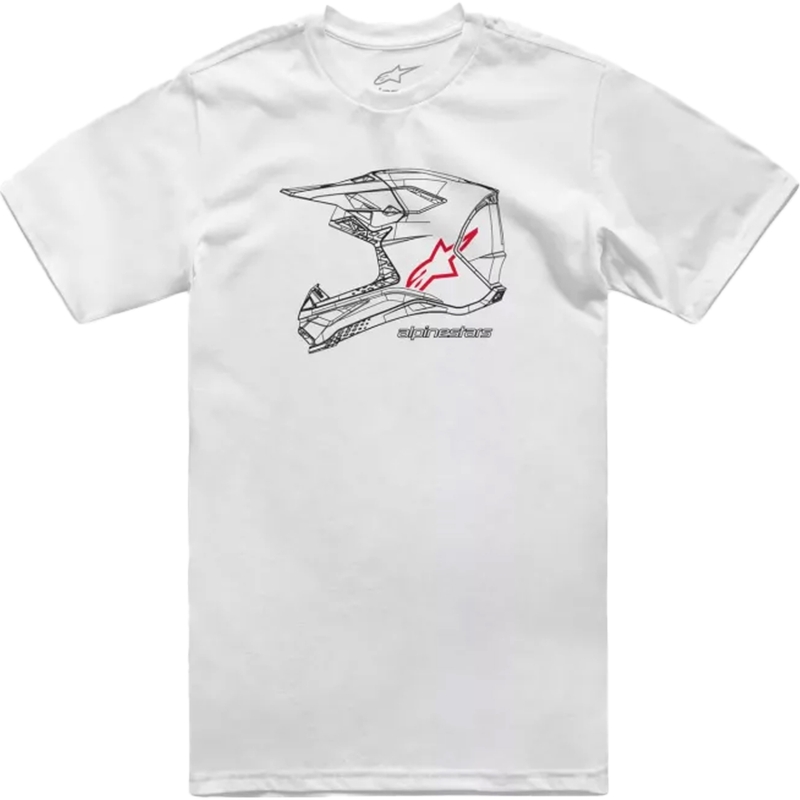 T-särk Alpinestars MX kiiver CSF valge