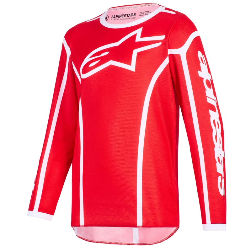 Alpinestars Fluid Apex laste motokrossitrikoo punane ja valge