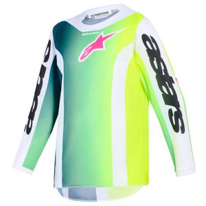 Laste motokrossitrikoo Alpinestars Fluid Portl roheline-valge-must