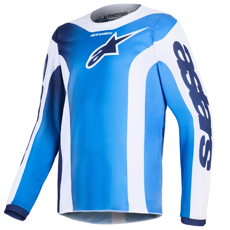 Laste motokrossitrikoo Alpinestars Fluid Portl sinine ja valge