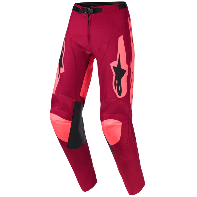Alpinestars Racer Riway motokrossipüksid tumepunased ja korallpunased püksid