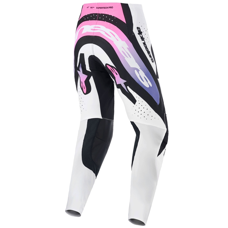 Alpinestars Supertech Pro Vista motokrossipüksid valge-lilla-mustad