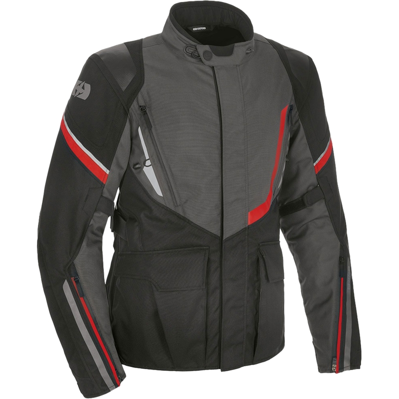 Oxford Montreal 4.0 Dry2Dry™ mootorratta jope must-hall-punane
