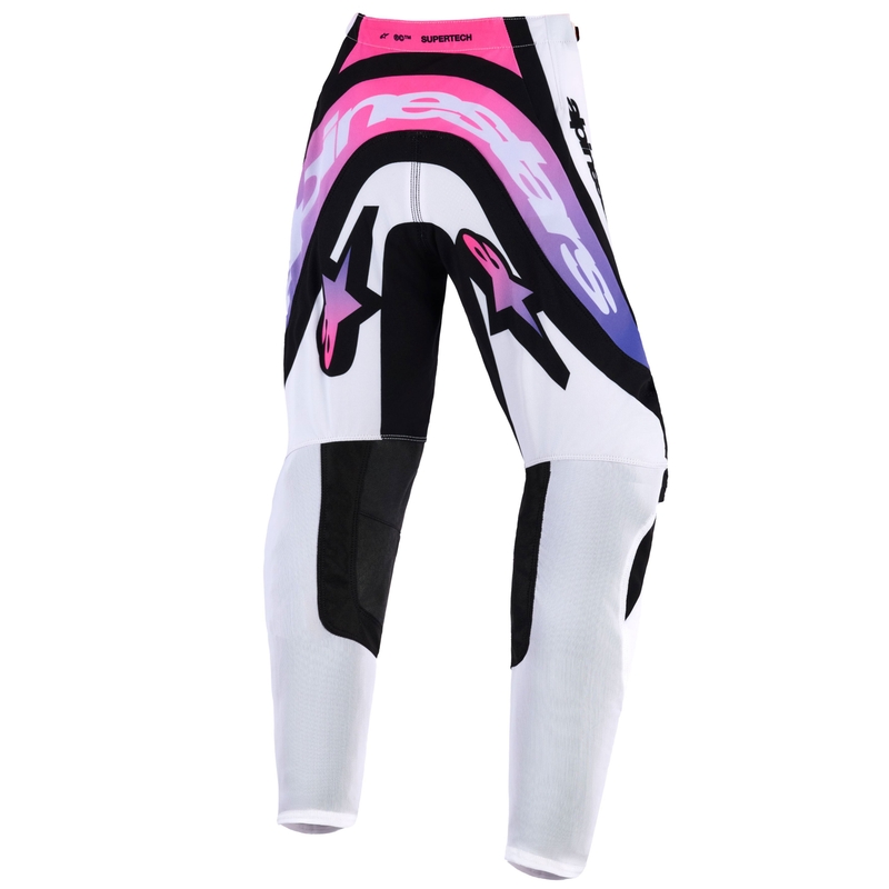 Alpinestars Supertech Vista laste motokrossipüksid valge, lilla ja must