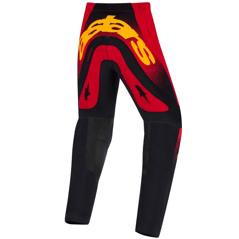 Alpinestars Supertech Scenz Punased, mustad ja kollased laste motokrossipüksid
