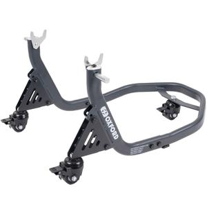 Tagumine mootorrattahälli statiiv Oxford Zero-G koos lisarattaga musta värvi