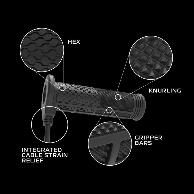 Oxford Hotgrips PRO Adventure soojendusega käepidemed, millel on käepidemesse integreeritud reguleerimine