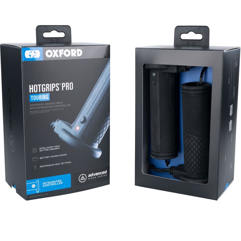 Oxford Hotgrips PRO Touring soojendusega käepidemed, millel on integreeritud juhtimisseadmed käepideme sees.