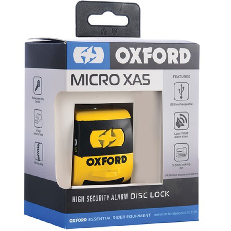 Oxford Micro XA5 ketaspidurilukk koos integreeritud alarmiga kollase-mustaga