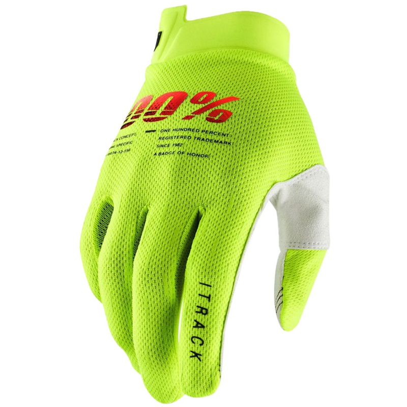 Motokross-kindad 100% - USA ITRACK fluo roheline