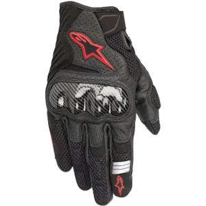 Alpinestars SMX-1 AIR 2 must-fluo punane mootorratta kindad