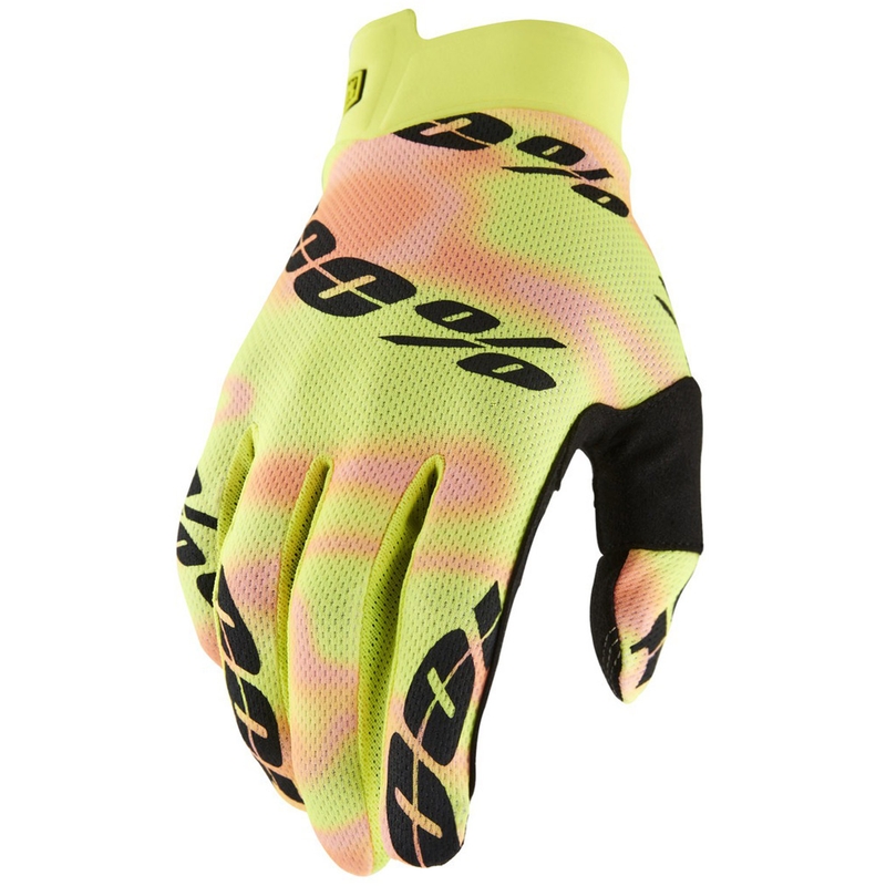 Motokross-kindad 100% - USA ITRACK kollane-roosa
