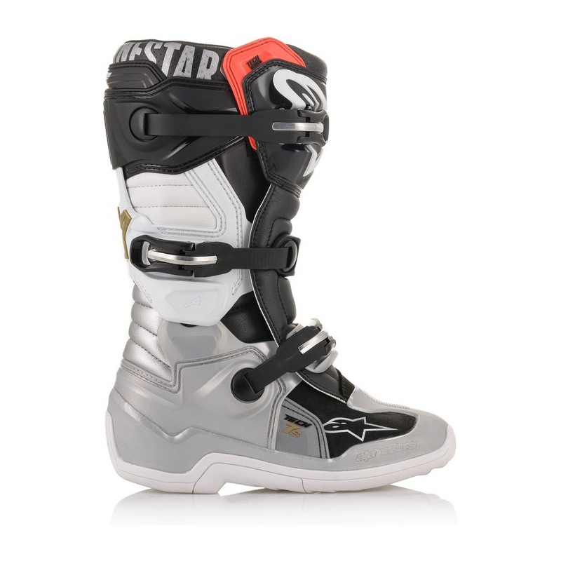 Alpinestars TECH 7 S laste motokrossisaapad must-hõbedane-valge-kuldne