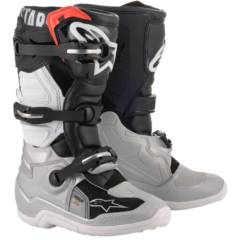 Alpinestars TECH 7 S laste motokrossisaapad must-hõbedane-valge-kuldne