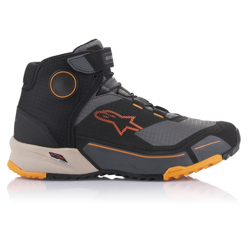 Alpinestars CR-X Drystar must-pruun-oranž mootorratta saapad