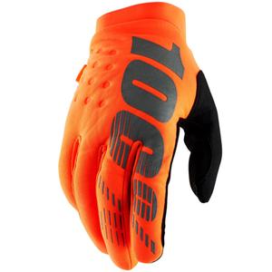 Motokross-kindad 100% - USA BRISKER fluo oranž-mustad