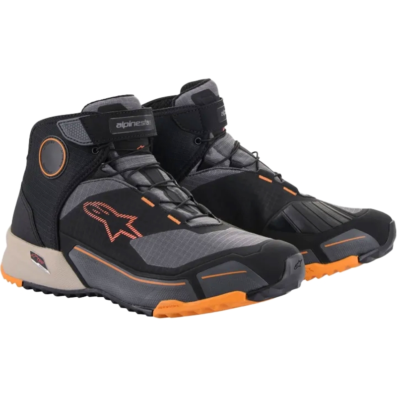 Alpinestars CR-X Drystar must-pruun-oranž mootorratta saapad