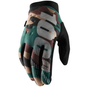 Motokross-kindad 100% - USA BRISKER camo-mustad