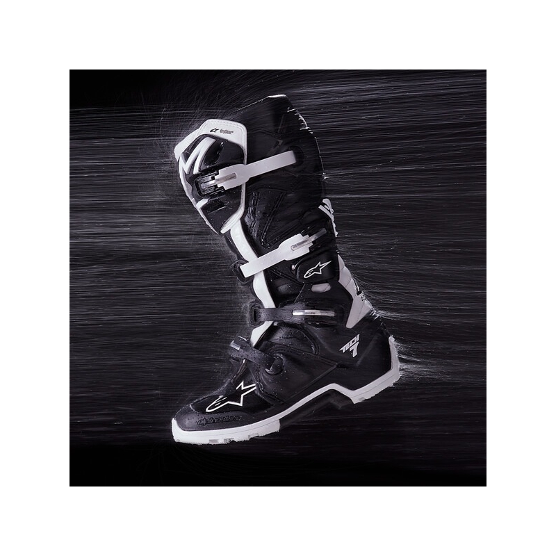 Alpinestars Tech 7 Enduro Drystar must-valged mootorratta saapad