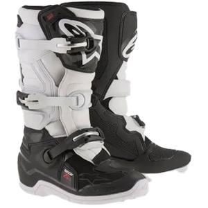 Alpinestars Tech 7 S must-valge laste mootorratta saapad